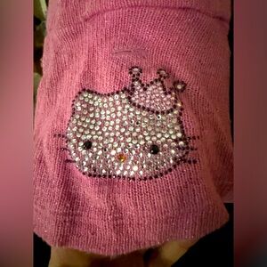 Pet hello kitty pink knit sweater Swarovski crystals xs